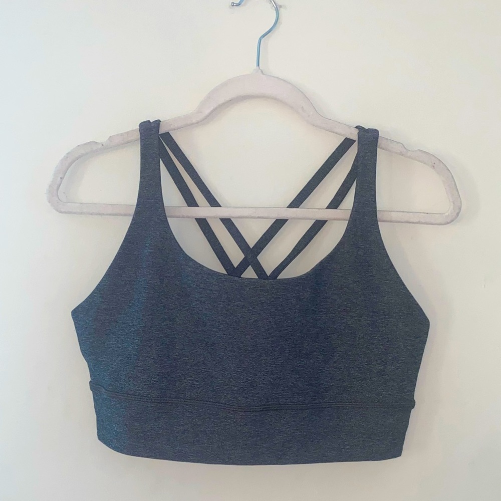 Lululemon energy longline bra gray size 12